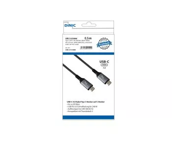 DINIC USB C 4.0 Kabel, 240W PD, 40Gbps, 0,5m Typ C auf C